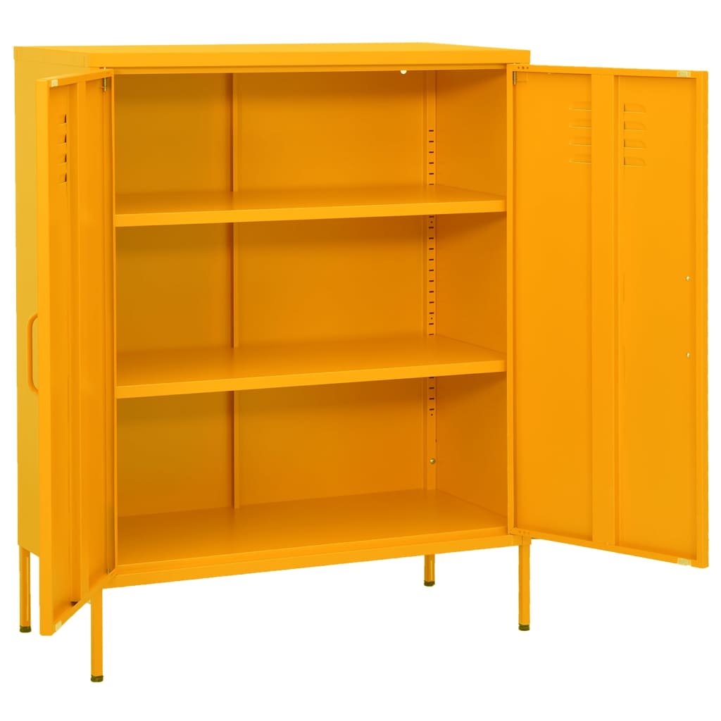 Storage Cabinet | Mustard yellow | Steel | Medium | Levelers