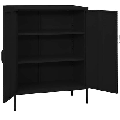 Storage Cabinet Black 80x35x101.5 cm Steel