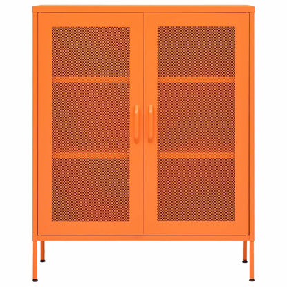 Storage Cabinet Orange Steel Medium Storage Cabinet Rectangular
