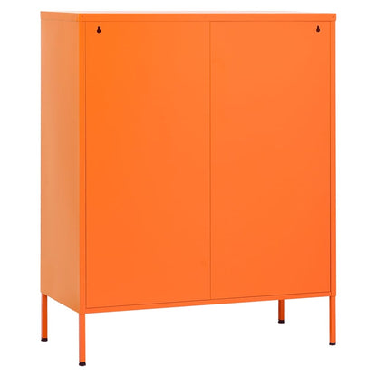 Storage Cabinet Orange Steel Medium Storage Cabinet Rectangular