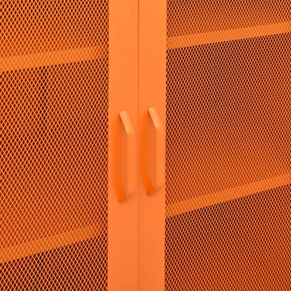 Storage Cabinet Orange Steel Medium Storage Cabinet Rectangular