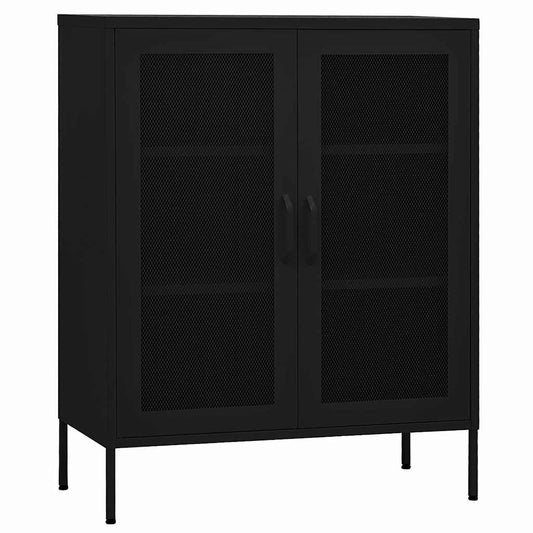Storage Cabinet | Black | Steel | Large | Height-Adjustable Shelves