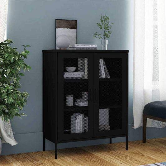 Storage Cabinet | Black | Steel | Large | Height-Adjustable Shelves