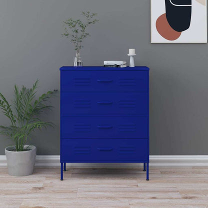 Chest Of Drawer | Navy Blue | Steel | Medium | Levelers