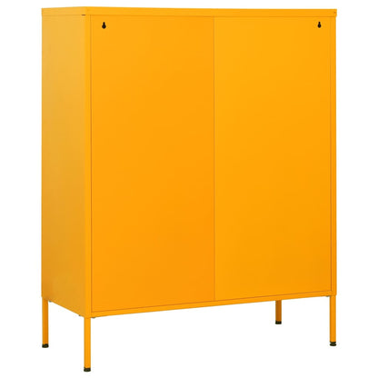 Chest of Drawers Mustard Yellow 80x35x101.5 cm Steel