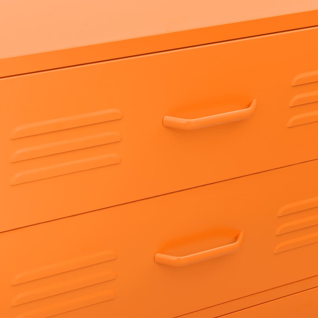 Chest of Drawers Orange 80x35x101.5 cm Steel