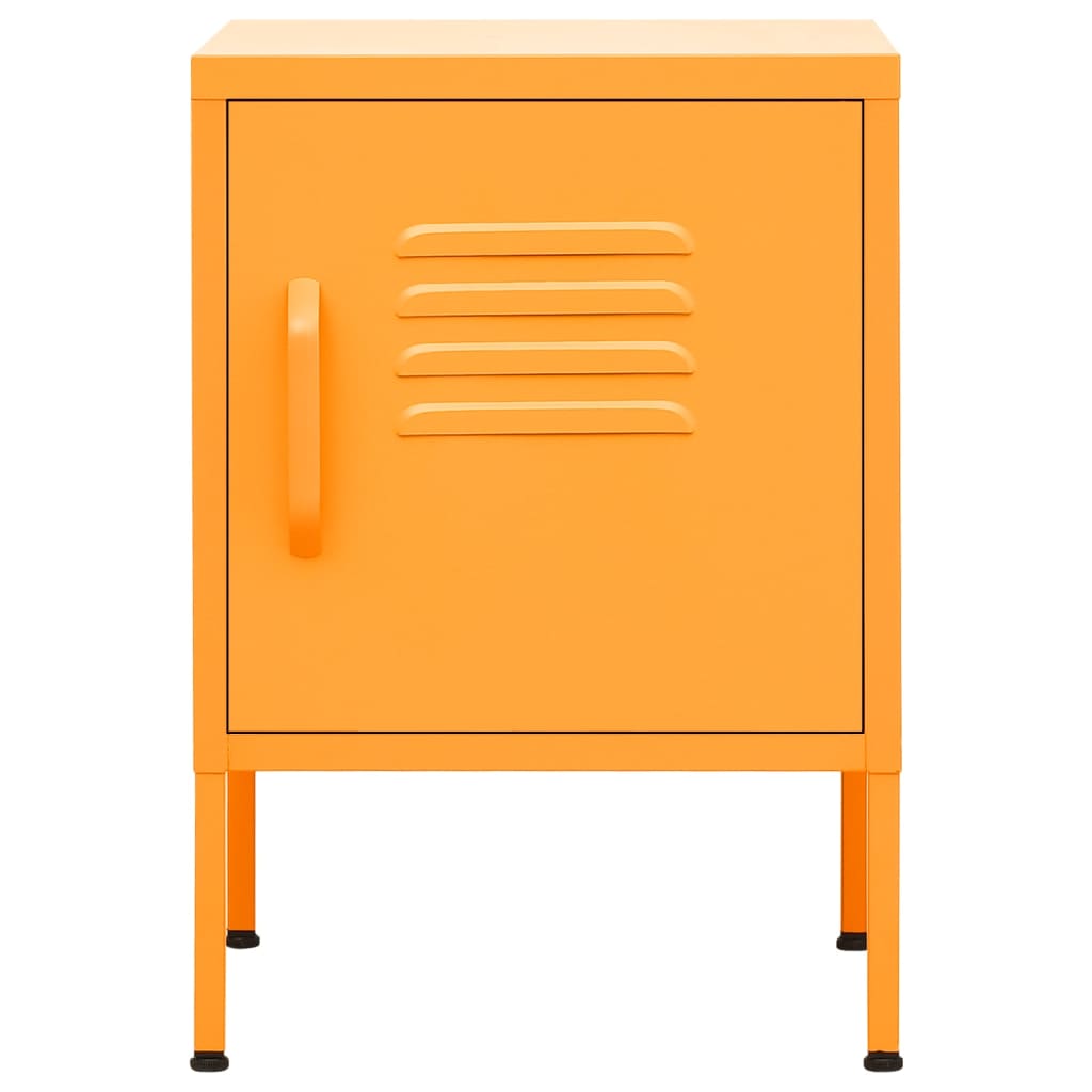 Nightstand Mustard Yellow 35x35x51 cm Steel