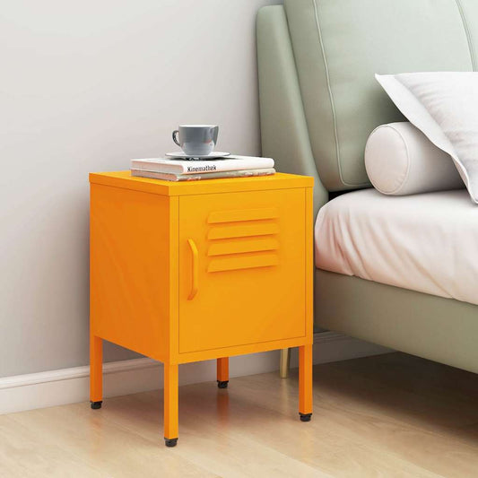Nightstand | Mustard Yellow | Steel | Medium | Height-Adjustable Shelves