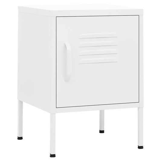 Nightstand | White | Steel | 35 x 35 x 51 cm | Nightstand | Square