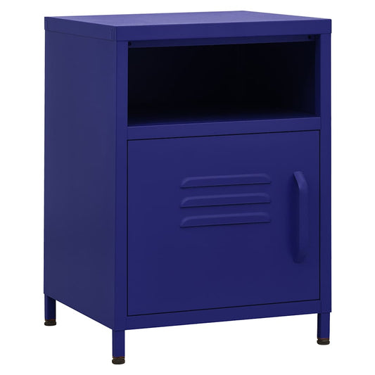 Nightstand | Navy blue | Steel | Compact | Nightstand | Square | Modern