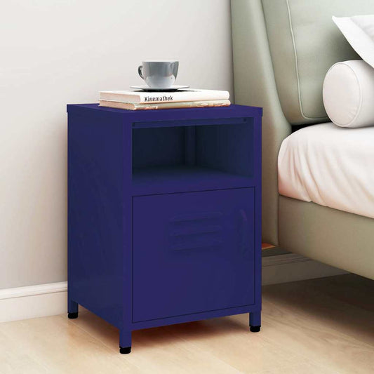 Nightstand | Navy blue | Steel | Compact | Nightstand | Square | Modern
