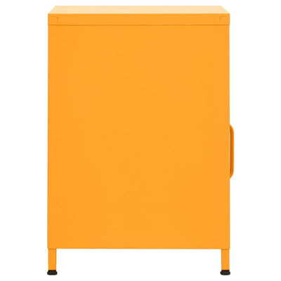 Nightstand Mustard Yellow 35x35x51 cm Steel