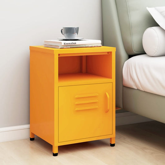 Nightstand | Mustard Yellow | Steel | Standard Size | Levelers