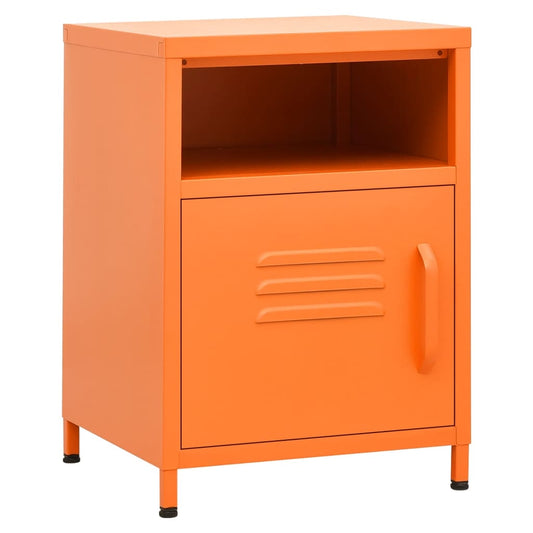 Nightstand | Orange | Steel | 35x35x51 cm | Adjustable Feet | Nightstand