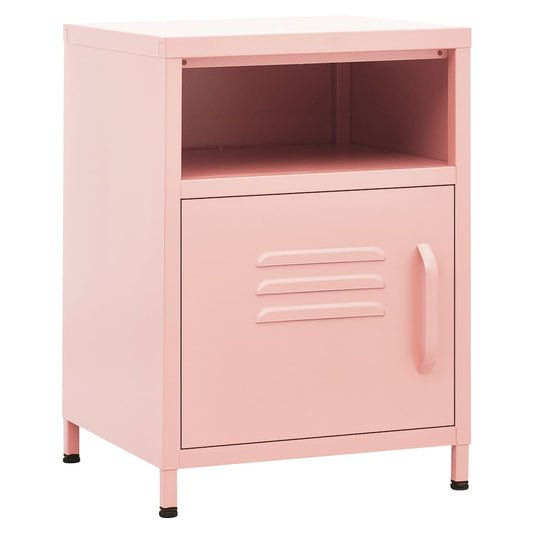 Nightstand | Pink | Steel | 35x35x51 cm | Levelers | Nightstand | Square