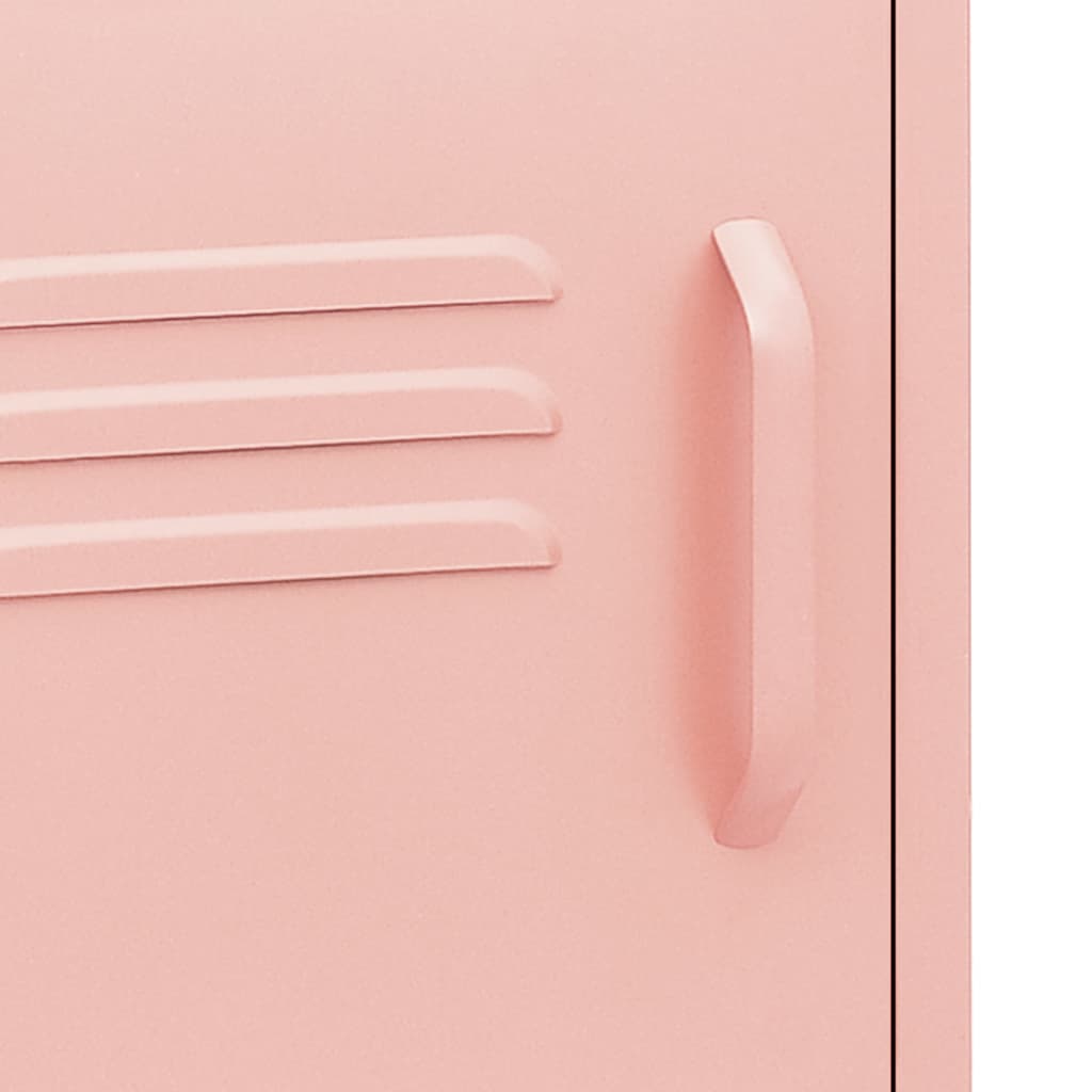 Nightstand | Pink | Steel | 35x35x51 cm | Levelers | Nightstand | Square