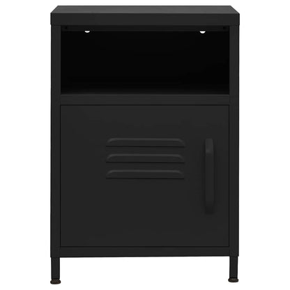 Nightstand Black 35x35x51 cm Steel
