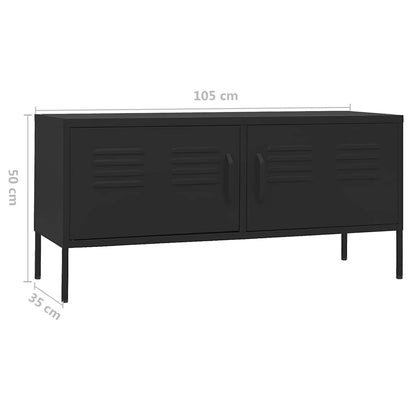 TV Cabinet | Black | Steel | Medium | Adjustable Feet | TV Cabinet