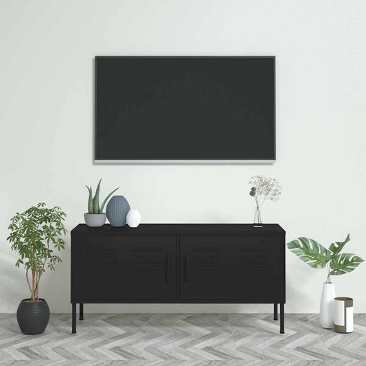 TV Cabinet Black 105x35x50 cm Steel
