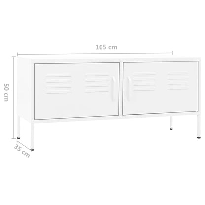 TV Cabinet White 105x35x50 cm Steel