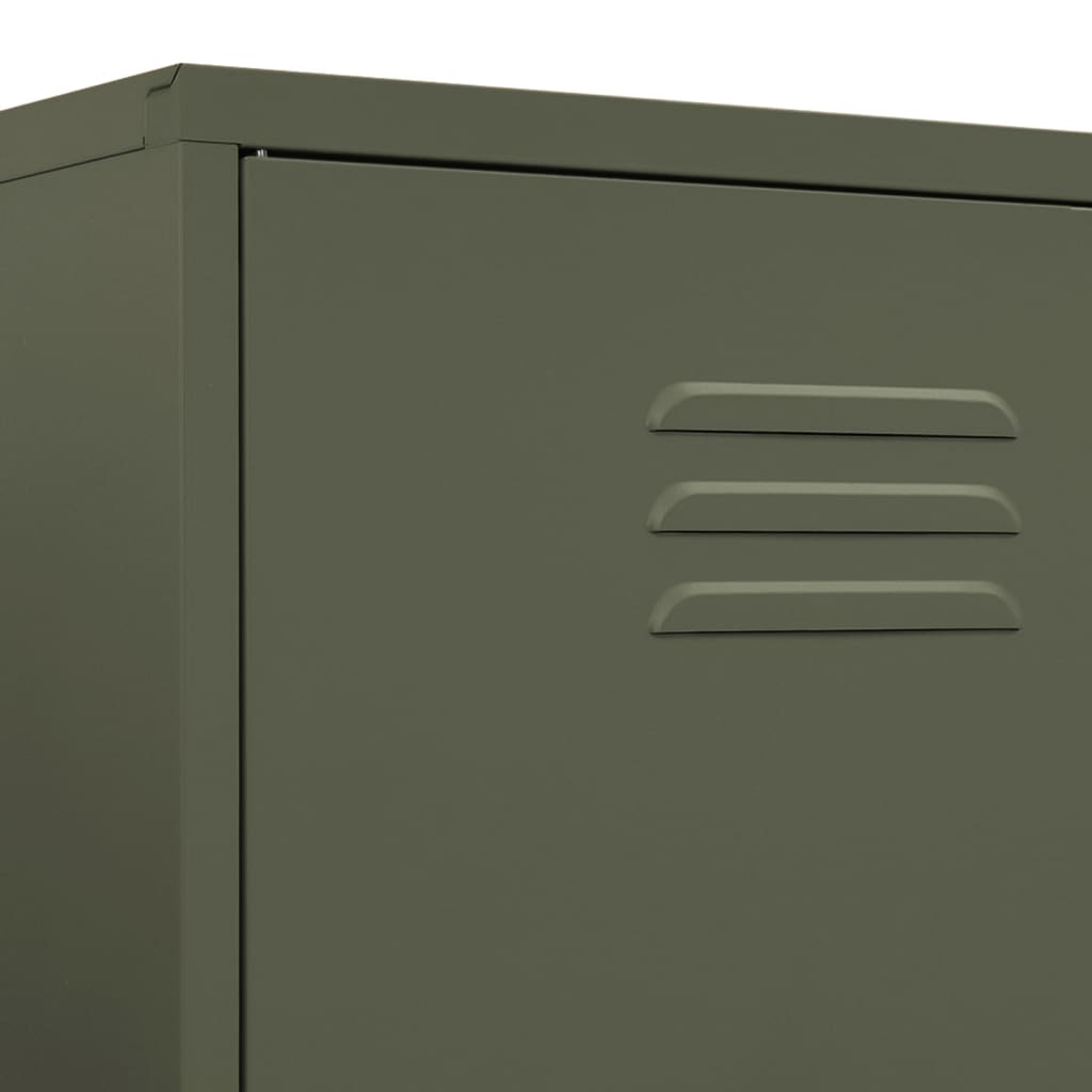 Wardrobe Olive Green 90x50x180 cm Steel