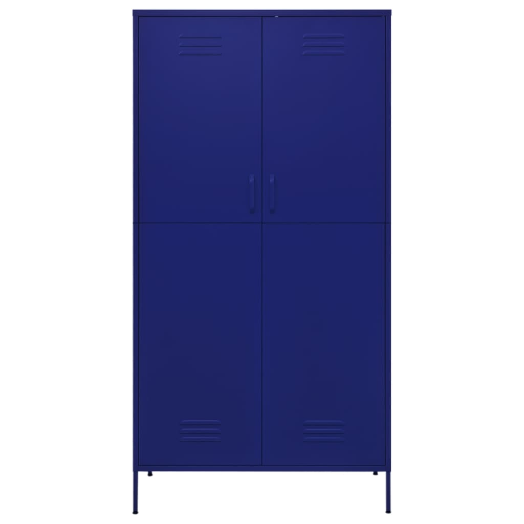 Wardrobe Navy Blue 35.4"x19.7"x70.9" Steel
