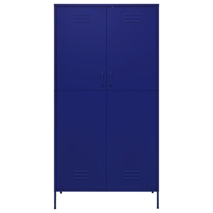Wardrobe Navy Blue 35.4"x19.7"x70.9" Steel