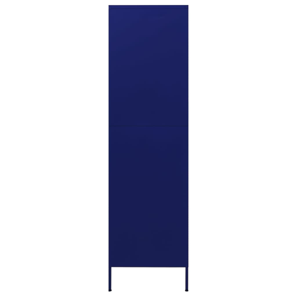 Wardrobe Navy Blue 35.4"x19.7"x70.9" Steel