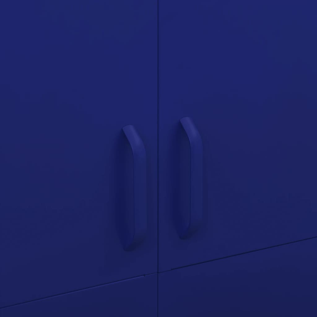 Wardrobe Navy Blue 35.4"x19.7"x70.9" Steel