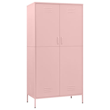 Wardrobe Pink 90x50x180 cm Steel