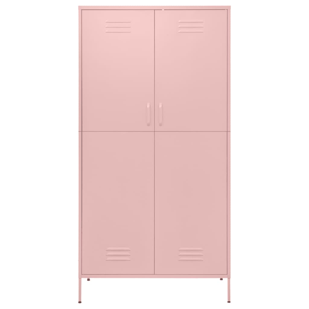 Wardrobe Pink 90x50x180 cm Steel