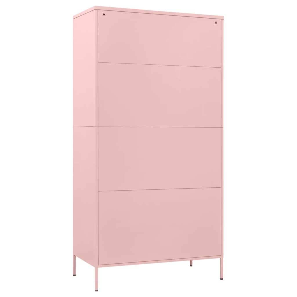 Wardrobe Pink 90x50x180 cm Steel