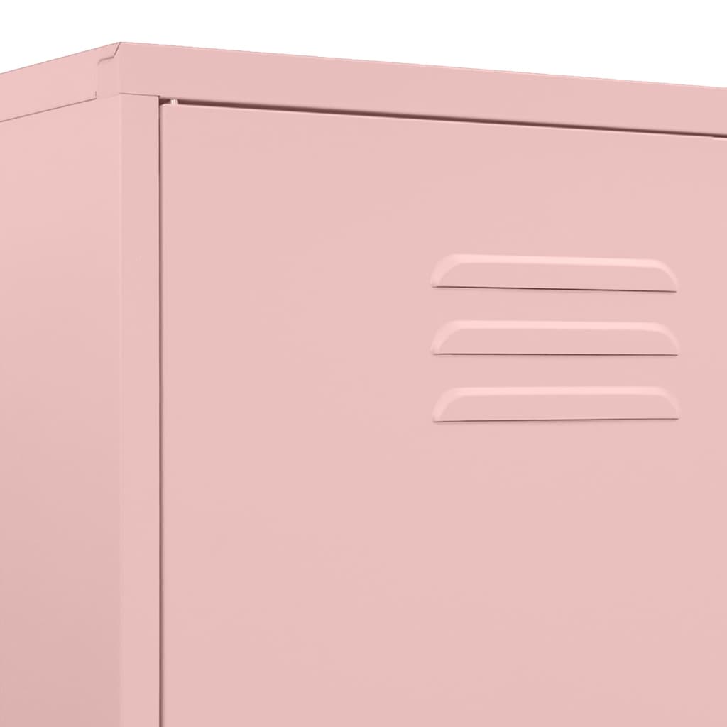 Wardrobe Pink 90x50x180 cm Steel