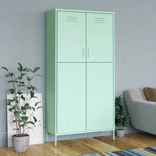 Wardrobe Mint Steel 35.4 x 19.7 x 70.9 in Modern Mint Wardrobe