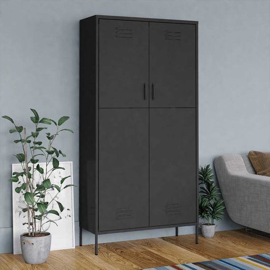 Wardrobe | Anthracite | Steel | Medium | Height-Adjustable Shelves