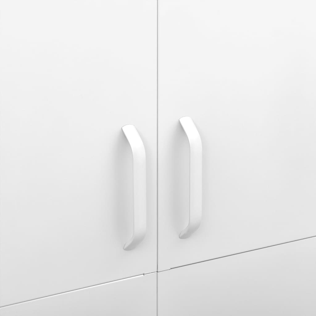 Wardrobe White Steel Medium Height-Adjustable Shelves Wardrobe