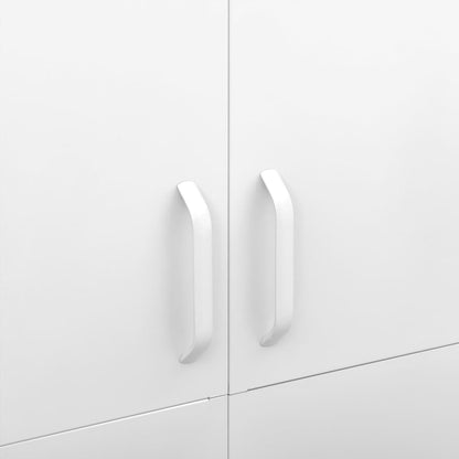Wardrobe White Steel Medium Height-Adjustable Shelves Wardrobe