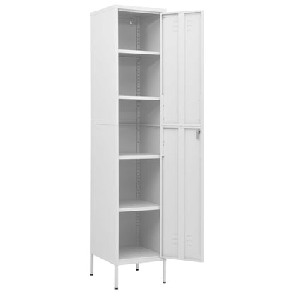 Locker Cabinet White 13.8"x18.1"x70.9" Steel