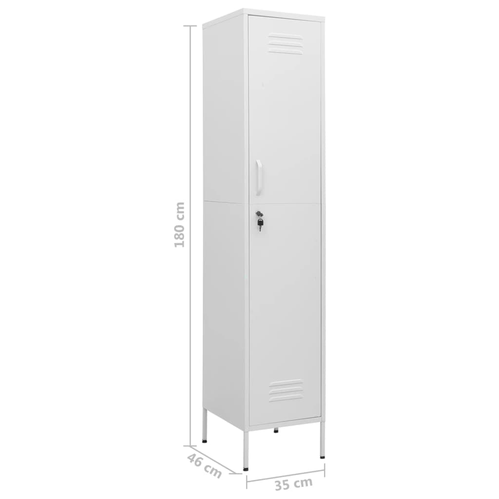 Locker Cabinet White 13.8"x18.1"x70.9" Steel