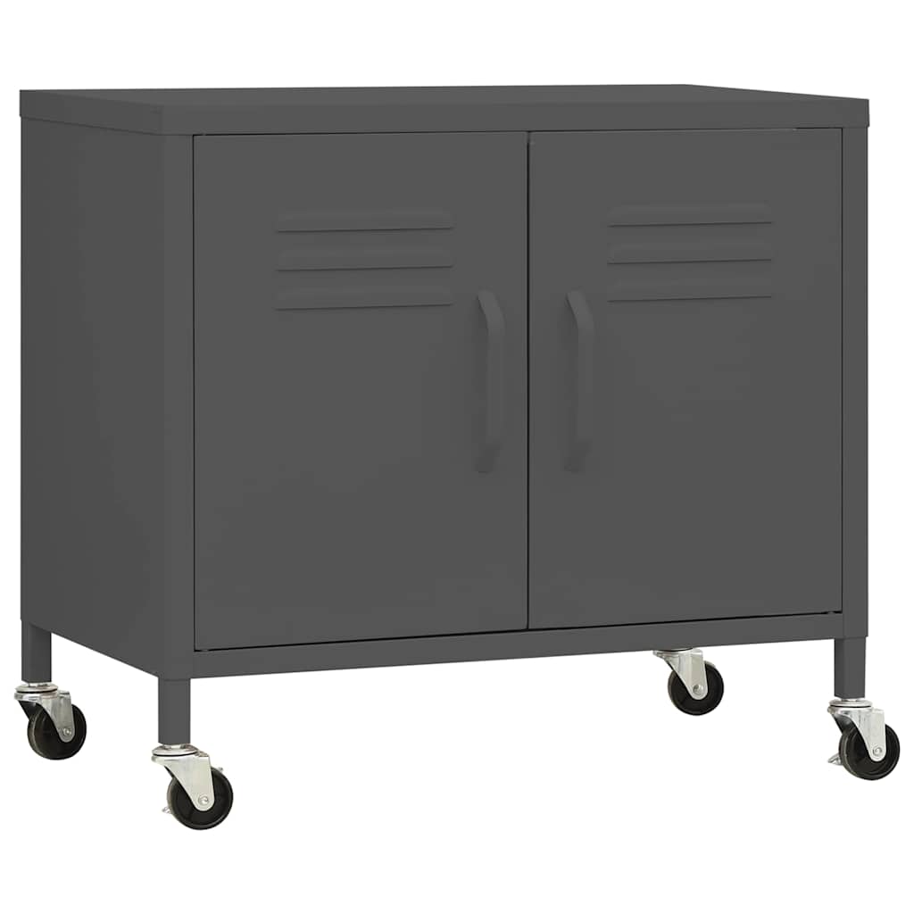 336267 vidaXL Storage Cabinet Anthracite 60x35x56 cm Steel