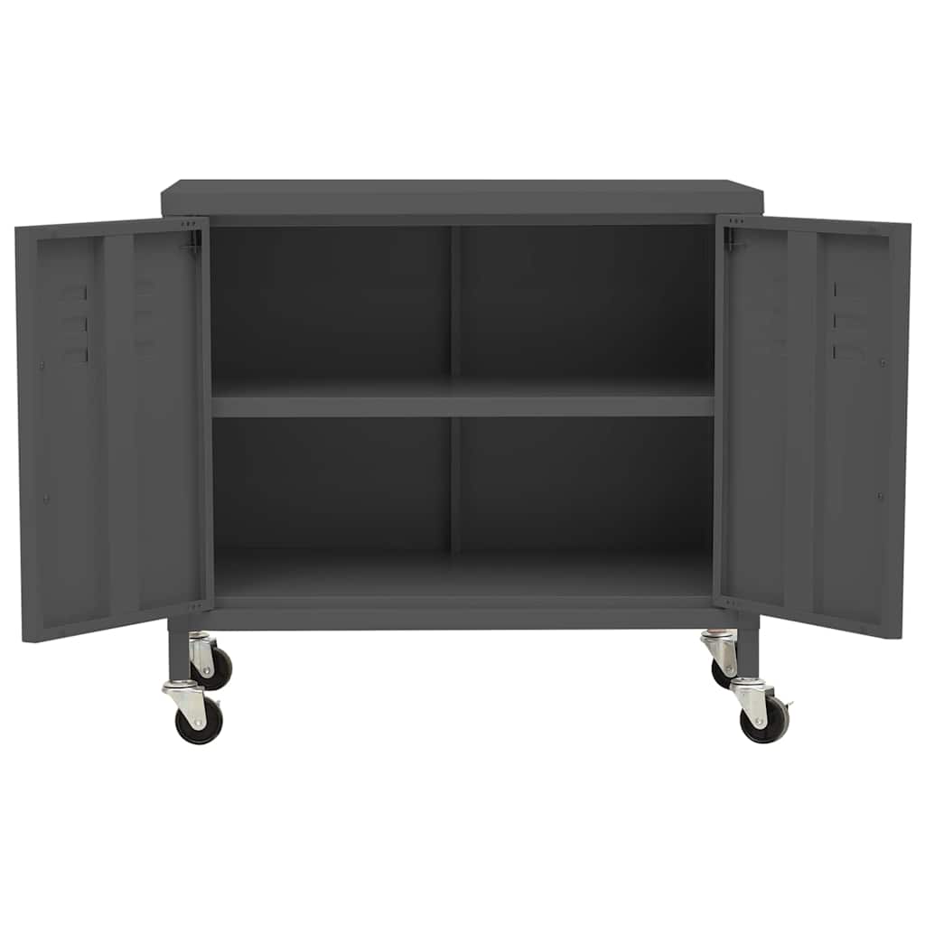 336267 vidaXL Storage Cabinet Anthracite 60x35x56 cm Steel
