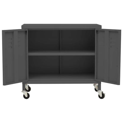 336267 vidaXL Storage Cabinet Anthracite 60x35x56 cm Steel