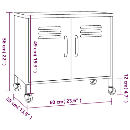336267 vidaXL Storage Cabinet Anthracite 60x35x56 cm Steel