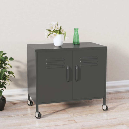 336267 vidaXL Storage Cabinet Anthracite 60x35x56 cm Steel