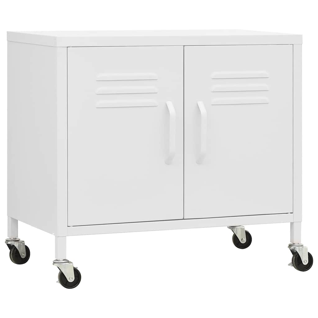 336269 vidaXL Storage Cabinet White 60x35x56 cm Steel