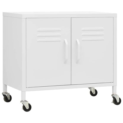 336269 vidaXL Storage Cabinet White 60x35x56 cm Steel