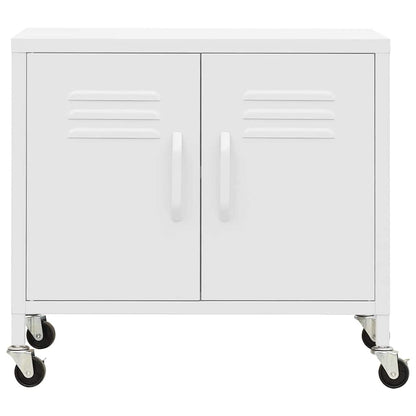 336269 vidaXL Storage Cabinet White 60x35x56 cm Steel