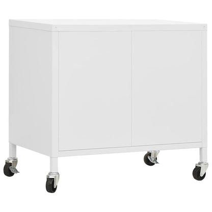 336269 vidaXL Storage Cabinet White 60x35x56 cm Steel