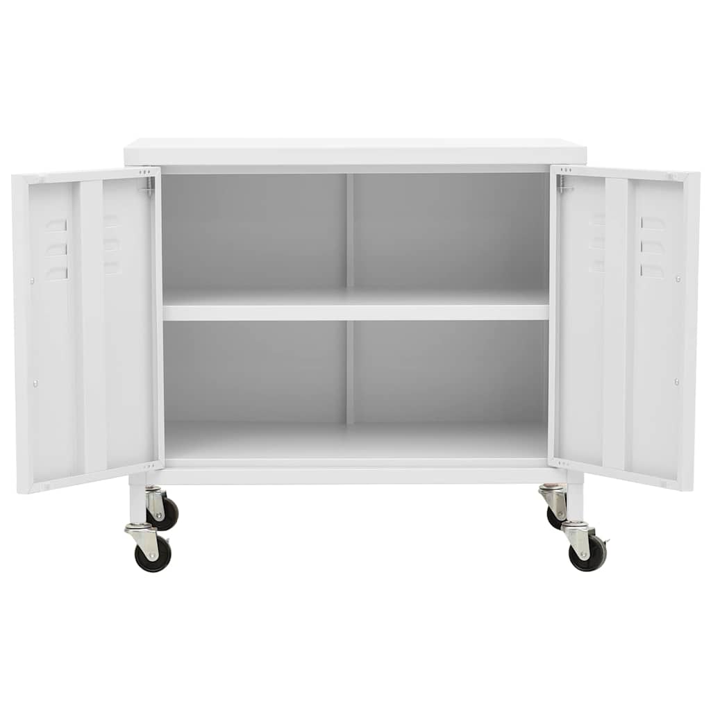 336269 vidaXL Storage Cabinet White 60x35x56 cm Steel