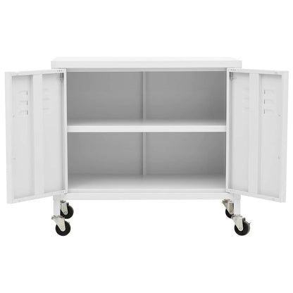 336269 vidaXL Storage Cabinet White 60x35x56 cm Steel